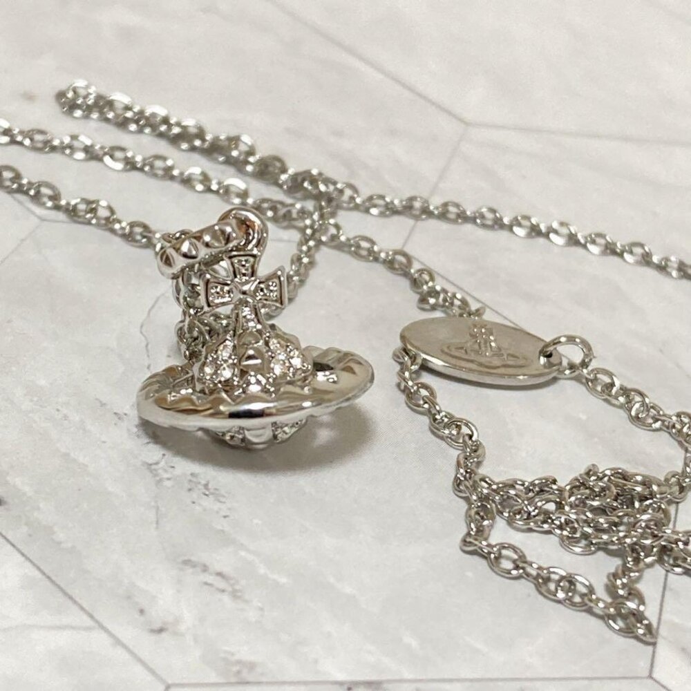 Vivienne Westwood Necklace Mayfair small size silver C:45cm T:1.5cm w/drawstring